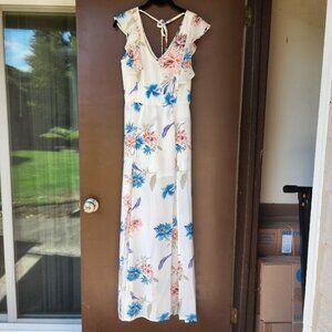 NWOT Trixxi Floral White Maxi Dress/Romper